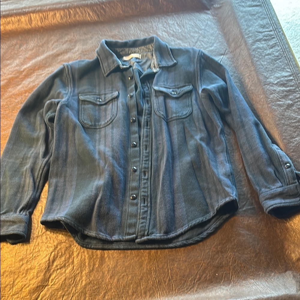 Outerknown brand dark Blue Plaid Button-Up Shirt